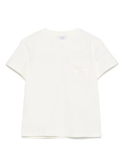 Pinko Logo-embroidered T-shirt In 中性色