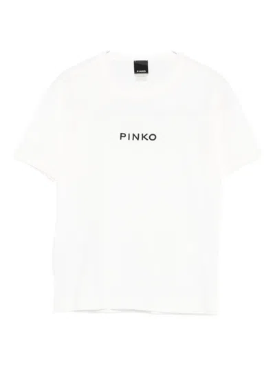 Pinko Logo-embroidered T-shirt In White