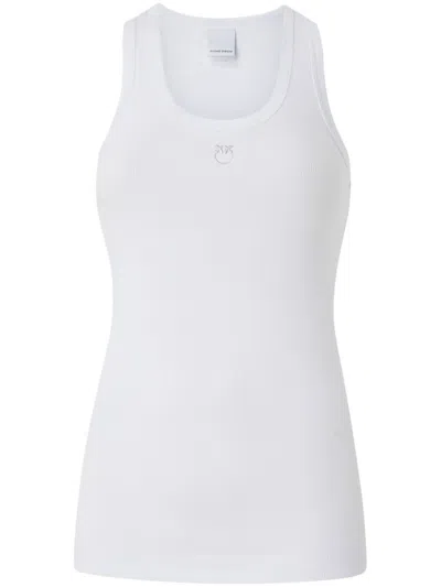 Pinko Logo-embroidered Tank Top In White
