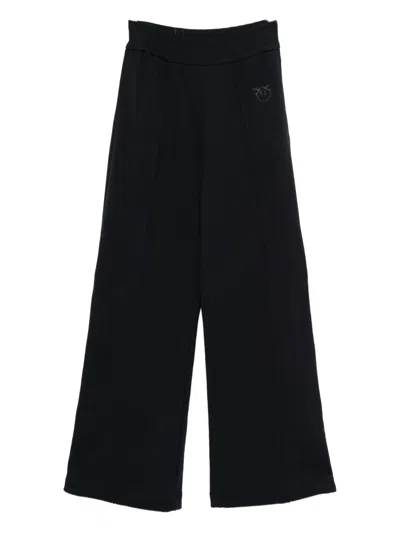 Pinko Logo-embroidered Track Pants In Black