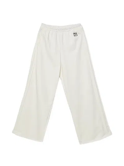 Pinko Logo-embroidered Track Pants In White