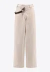 Pinko Trousers Loose Fit Side Pockets In White