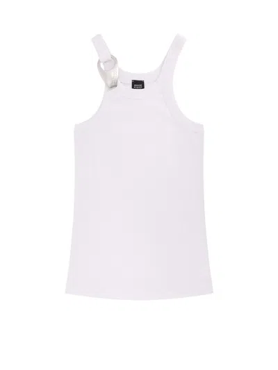 Pinko Stretch Cotton Reimagine  X Patrick Mcdowell Tank Top In White