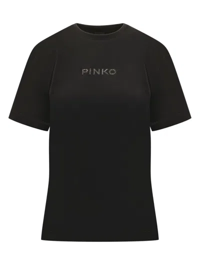 Pinko Logo Front T-shirt In Animal Print