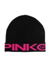 Pinko Logo-jacquard Beanie In Black