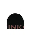 Shop Pinko Logo-intarsia Beanie Hat In Black