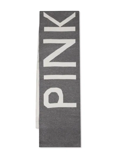 Pinko Kids' Logo-jacquard Scarf In Grey