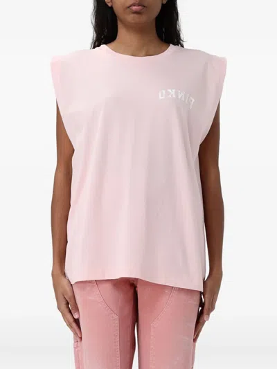 Pinko Logo Jersey Top In Pink