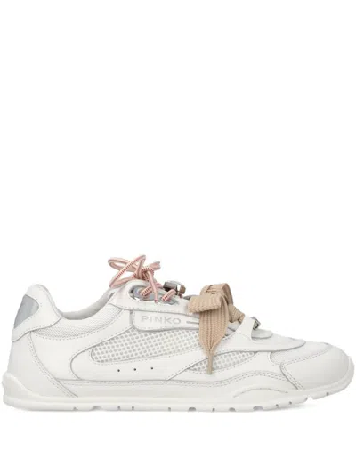 Pinko Logo-lettering Lace-up Sneakers In White