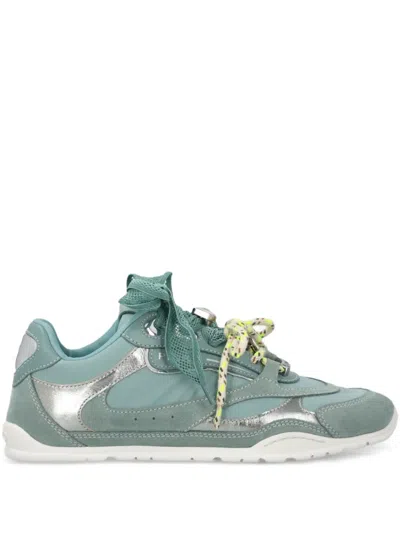 Pinko Yulia Suede Sneakers With Nylon Inserts In Green