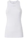Pinko Ribbed Camisole Top With Logo In White