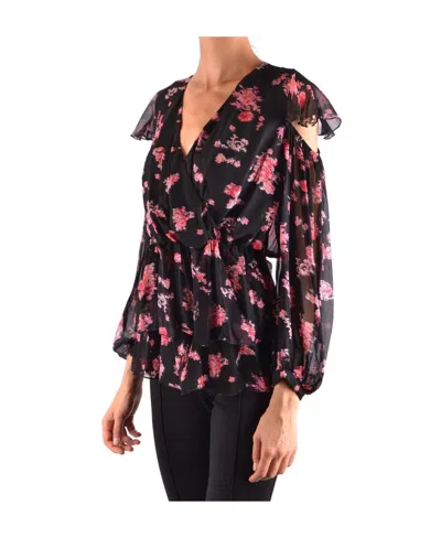Pinko Logo Long-sleeved Blouse In Black