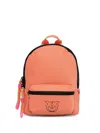 Pinko Logo-motif Zip-fastening Backpack In Orange