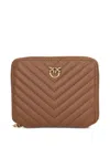 Pinko Logo-palque Wallet In Brown