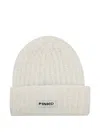 Pinko Logo-patch Beanie Hat In Neutral