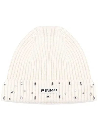 Pinko Logo-patch Beanie Hat In White