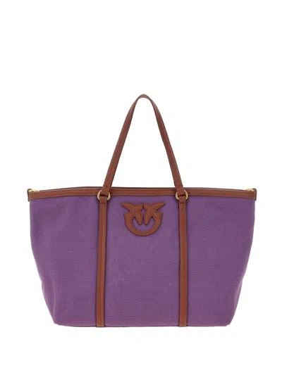 Pinko Logo-patch Cotton Canvas Tote Bag