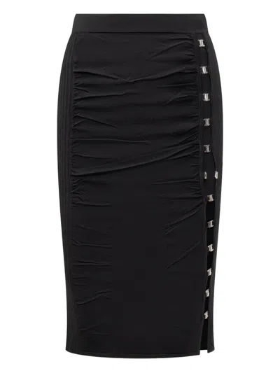 Pinko Logo-patch Pencil Skirt In Black