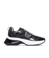 Pinko Logo-patch Round Toe Sneakers In Black