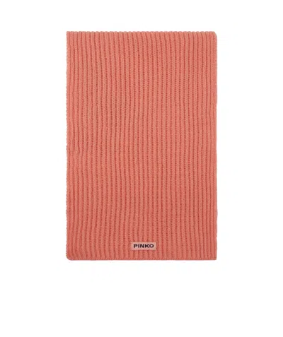 Pinko Logo-patch Scarf In Red