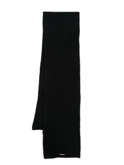 Pinko Schal Mit Logo-patch In Schwarz