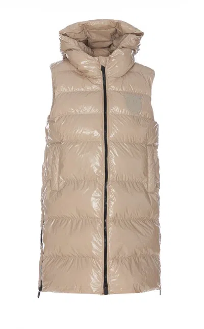 PINKO PINKO LOGO PATCH SLEEVELESS HOODED PADDED COAT