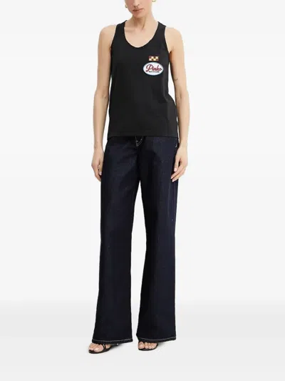Pinko Logo-patch Tank Top In Black