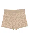 Pinko Logo-pattern Shorts In Gold