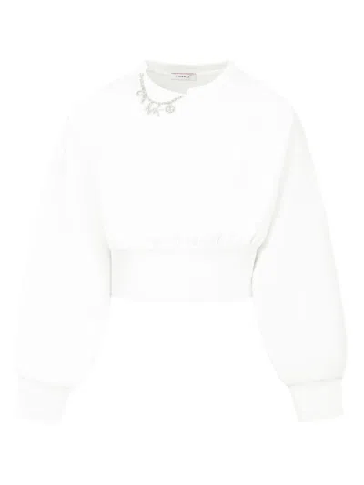 Pinko Logo-pendant Sweatshirt In Weiss