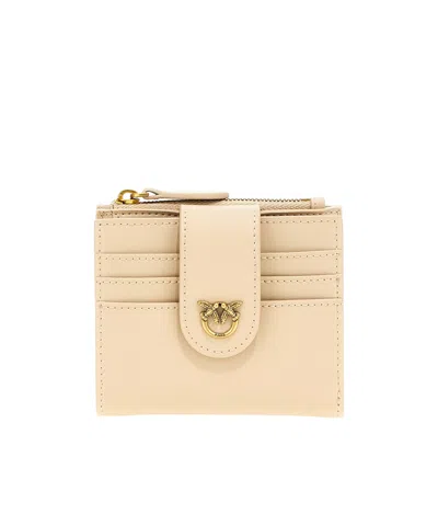 Pinko Logo Plaque Bi-fold Wallet In Brown