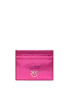 Pinko Logo-plaque Card Holder In Rosa