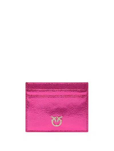 Pinko Logo-plaque Card Holder In Rosa