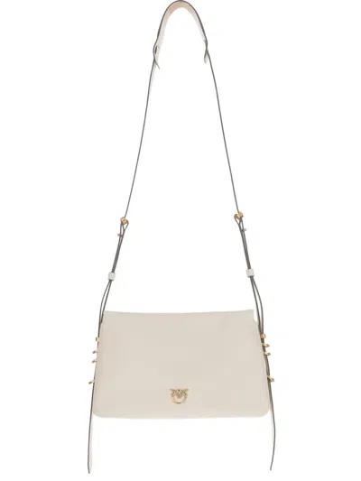 Pinko Logo-plaque Crossbody Bag In White