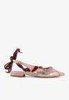 Pinko Gianira 30 Slingback Ballerinas In Leather And Mesh In Multi