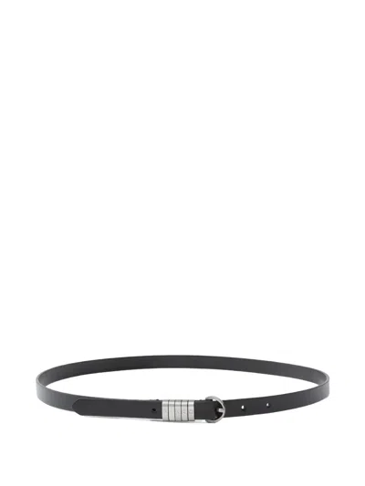 Pinko Logo-plaque Leather Belt In Black