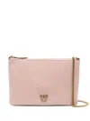 Pinko Logo-plaque Leather Satchel Bag In Pink