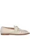 Pinko Nappa Leather Moccasins With Logo In Neutrals
