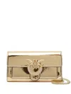 PINKO PINKO LOGO PLAQUE METALLIC CLUTCH BAG