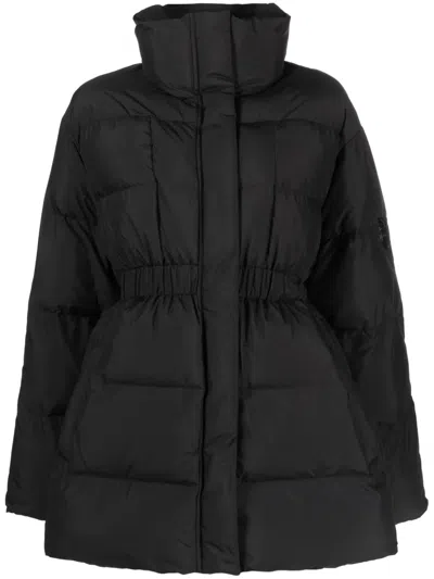 Pinko Logo-plaque Padded Coat In Black