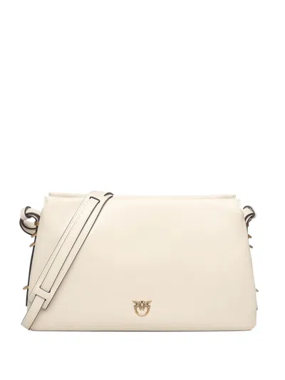 Pinko Logo-plaque Shoulder Bag In Neutral