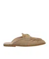 Pinko Embellished Round Toe Flat Sole Loafers In Brown