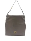Pinko Logo-plaque Tote Bag In Brown