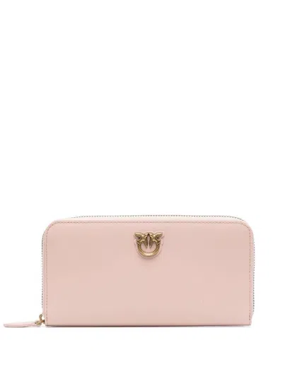 Pinko Logo-plaque Wallet In Nude