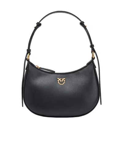 Pinko Mini Love Bag Half Moon Simply In Black-antique Gold
