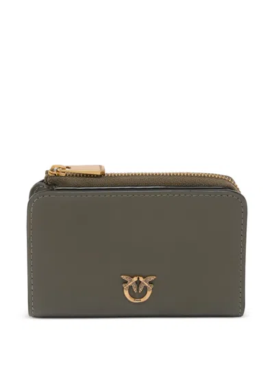 Pinko Logo Plaque Zip Wallet In Green