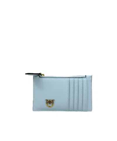 Pinko Logo Plaque Zipped Purse In Blue