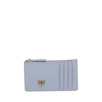 Pinko Logo Plaque Zipped Purse In Blue