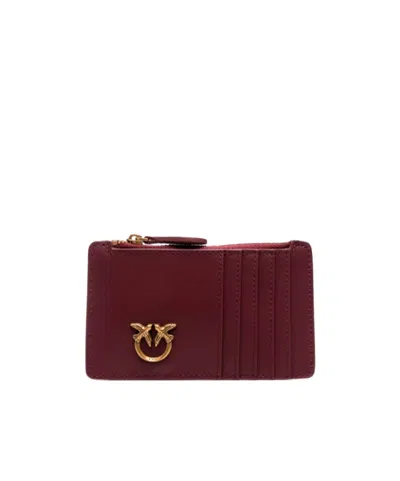 Pinko Slim Card Holder In Brown