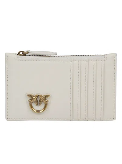 Pinko Logo Plaque Zipped Purse In White