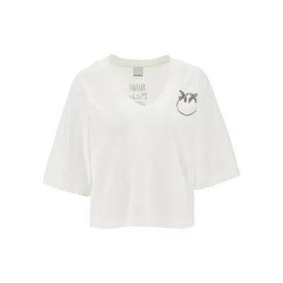 PINKO LOGO PRINT BOXY FIT T-SHIRT